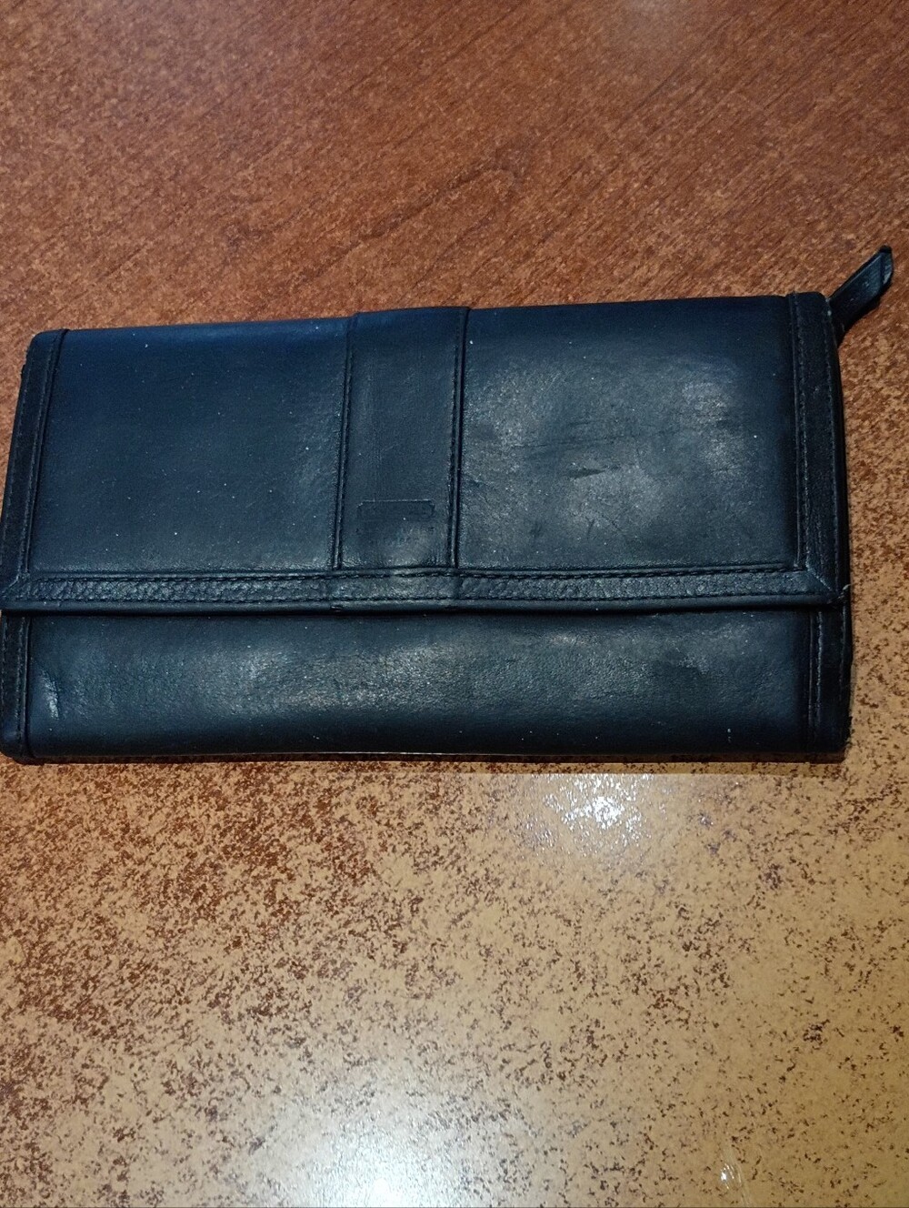 Coach Black Leather Wallet with Logo Stamp
